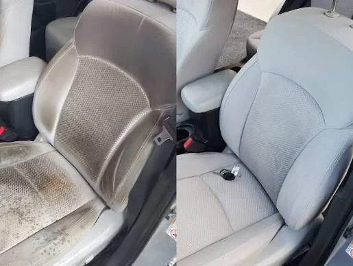 Cloth seat stain removal before and after