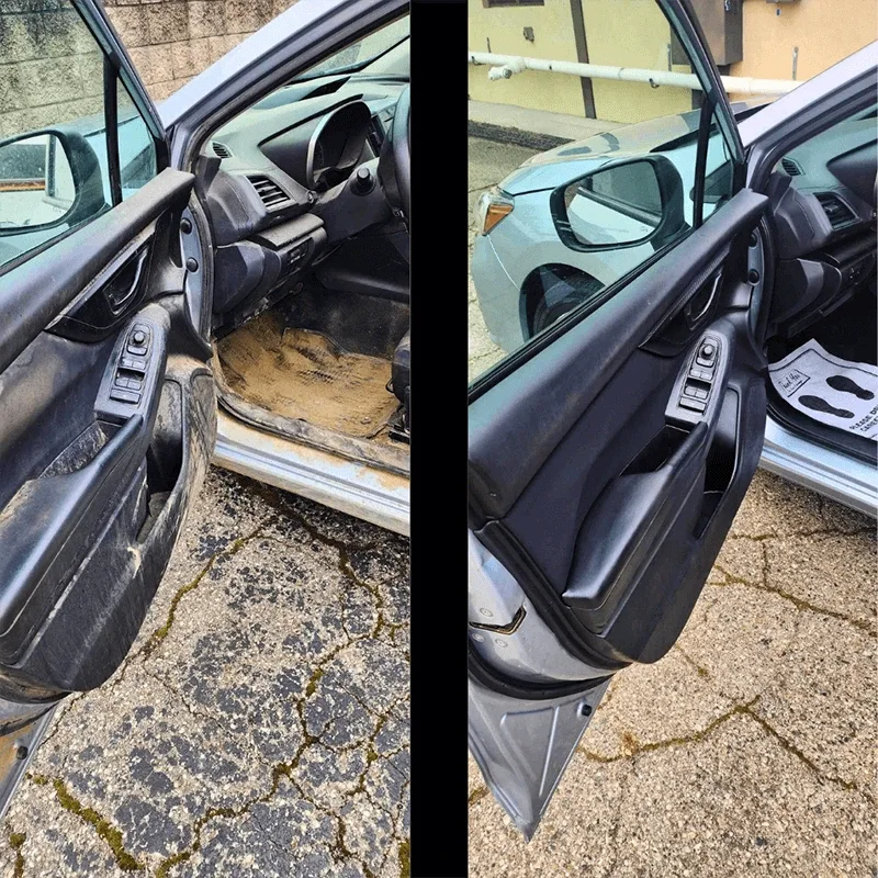 Sand removal interior detail before and after